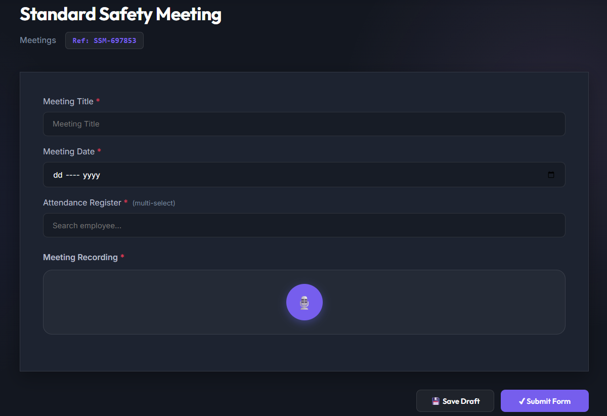 Record Meeting Page